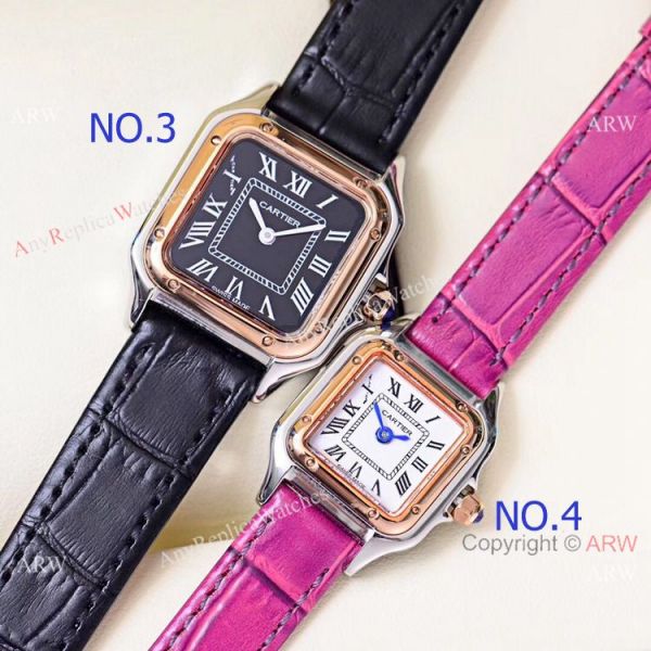 replica Copy Cartier Panthere de 2-Tone Black Face Quartz 27mm 22mm WATCHES 1