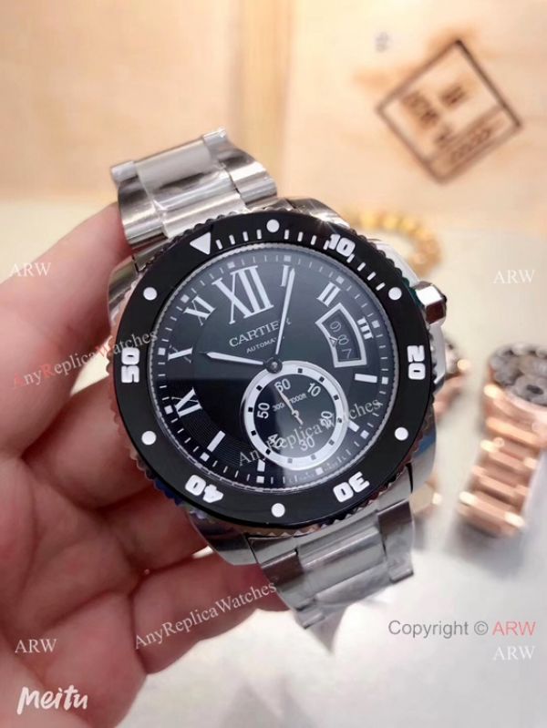 replica Cartier Calibre De Diver Stainless Steel Black Bezel es Buy Imitation es from China WATCHES 1