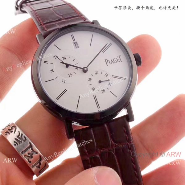replica New Copy Piaget Altiplano Black Case Leather Strap WATCHES 1