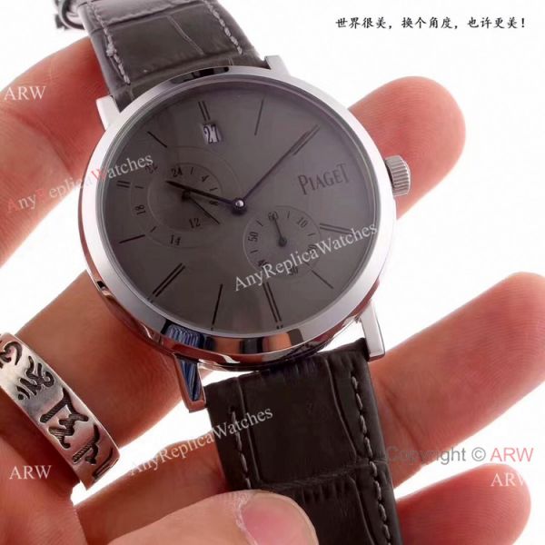 replica New Piaget Altiplano Automatic SS Black Leather Strap WATCHES 1