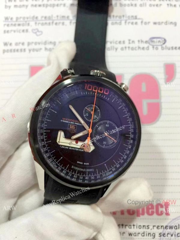 replica Copy Tag Heuer Mikrogirder 2000 SS Black Chronograph Dial WATCHES 1