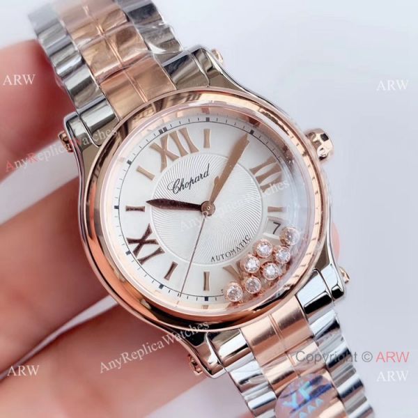 replica YF Factory Chopard HAPPY SPORT Ladies Two Tone Rose Gold WATCHES 1