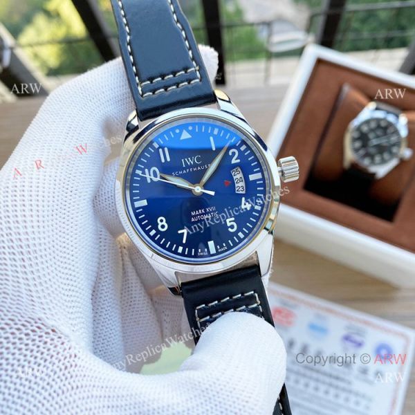 replica New Copy IWC Pilots Mark XVII es Black Dial Stainless Steel WATCHES 1