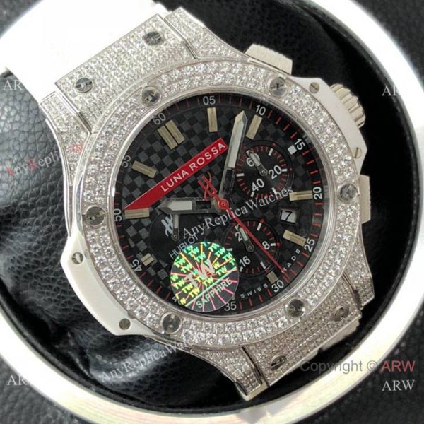 replica Swiss Hublot LUNA ROSSA Diamond Case 7750 Movement WATCHES 1