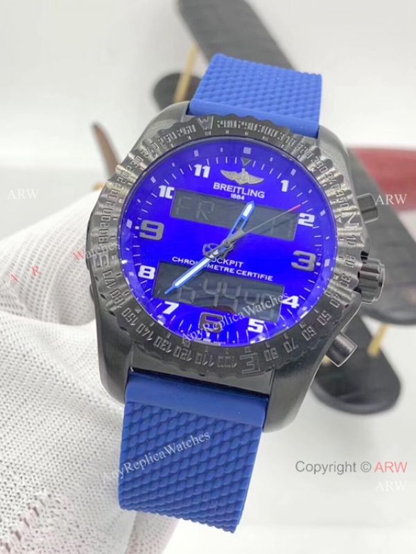 replica Solid Black Breitling Cockpit B50 Rubber Strap WATCHES 1