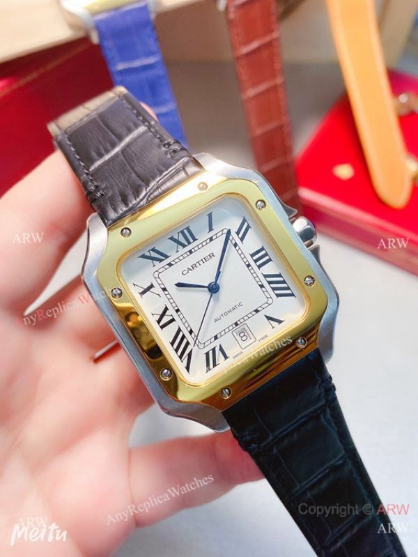 replica New Cartier Santos 2-Tone 38mm Automatic Movement WATCHES 1