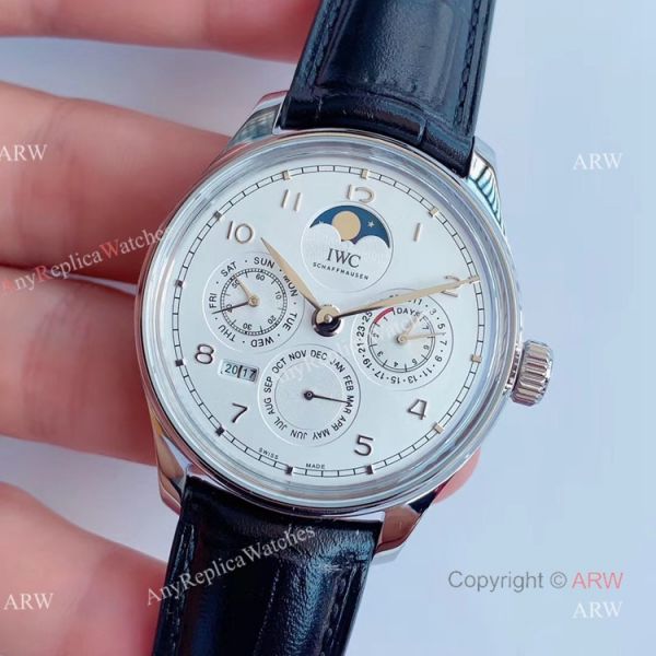 replica V9 Factory IWC Portuguese Perpetual Calendar White Dial Moon 41mm WATCHES 1