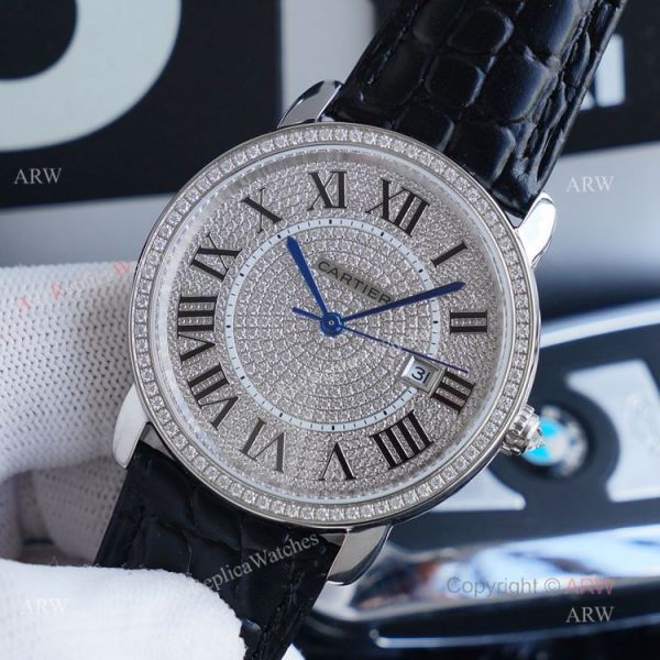 replica Ronde Solo De Cartier Stainless Steel Full Diamond es WATCHES 1