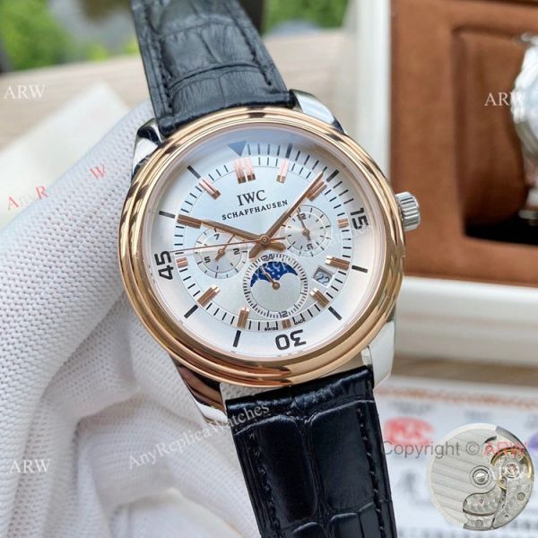 replica Copy IWC Schaffhausen Moonphase Two Tone Rose Gold WATCHES 1