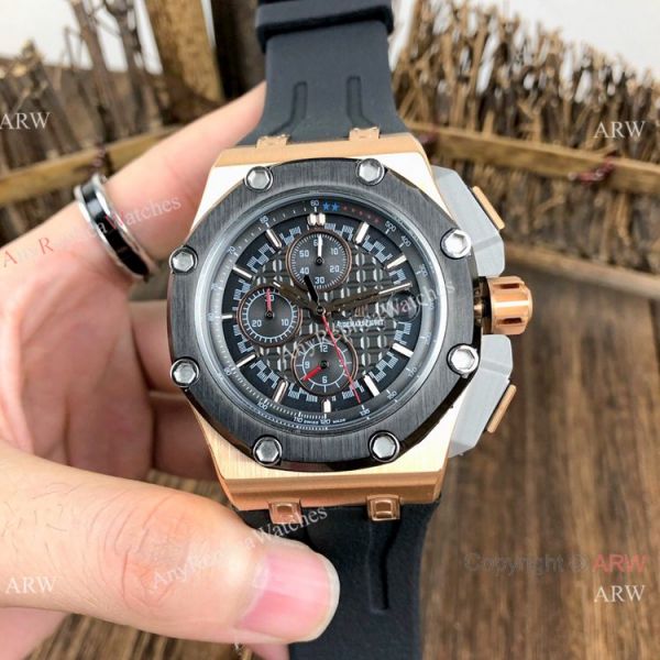 replica Copy Audemars Piguet Michael Schumacher Rose Gold Black Bezel es WATCHES 1