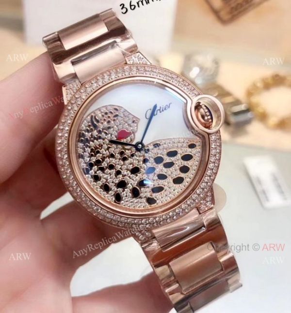 replica Best Cartier Ballon Bleu Mens Diamond Two Tone WATCHES 1