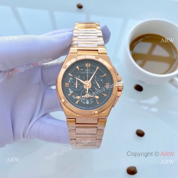 replica Wholesale Copy IWC Aquatimer Rose Gold Skeleton Dial es WATCHES 1