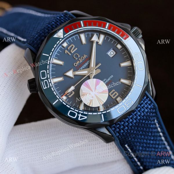 replica Best Quality Copy Omega Seamaster Planet Ocean es Black and Orange WATCHES 1