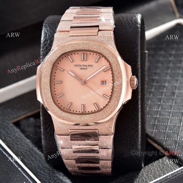 replica Patek Philippe Frosted Gold Black Frosted Dial 40mm WATCHES 1