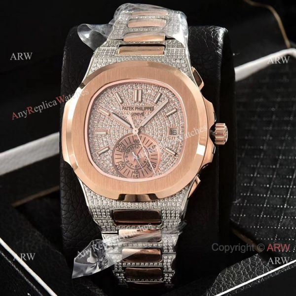 replica Luxury Copy Patek Philippe Nautilus Yellow Gold Full Diamond es WATCHES 1