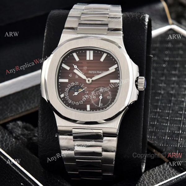 replica Patek Philippe Nautilus Power Reserve es Red Dial Stainless Steel WATCHES 1