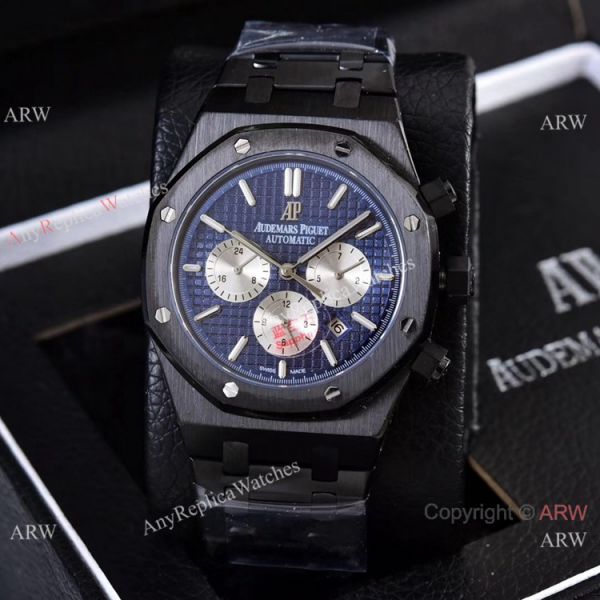 replica Knockoff Audemars Piguet Royal Oak 41mm es Gray Dial Blue Subdials WATCHES 1