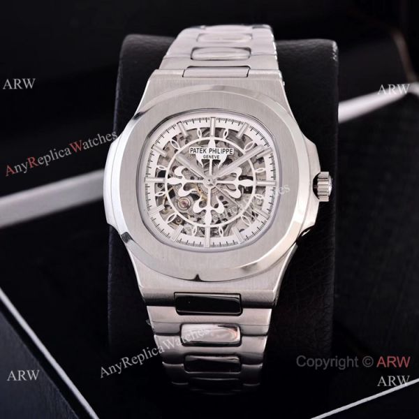 replica Faux Patek Philippe Nautilus Skeleton es Stainless Steel Case WATCHES 1