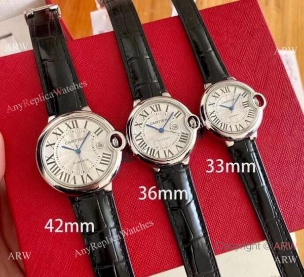 replica AAA Ballon Bleu Cartier Leather Strap Automatic Movement WATCHES 1