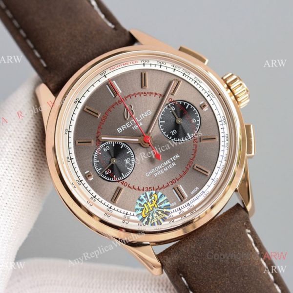 replica JH Factory Swiss Breitling Premier B01 Chronograph es Asia7750 Rose Gold WATCHES 1