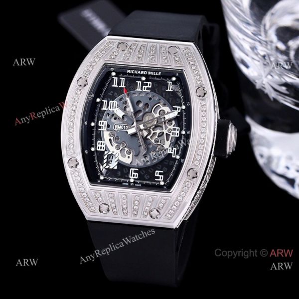 replica High End Richard Mille Rm010 Diamonds Red Rubber Band WATCHES 1