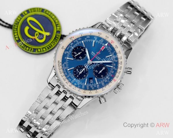 replica GF V2 Breitling Navitimer B01 Chronograph Blue Best 1:1 es WATCHES 1