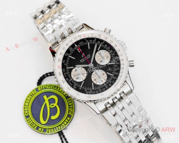 replica GF V2 Swiss Breitling Navitimer B01 Chronograph es Black Dial New Style Band WATCHES 1
