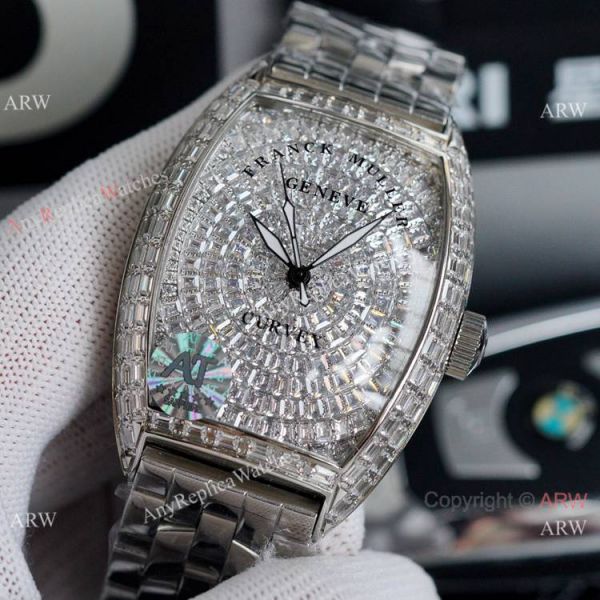 replica Iced Out Franck Muller Cintree Curvex Rose Gold 43mm WATCHES 1