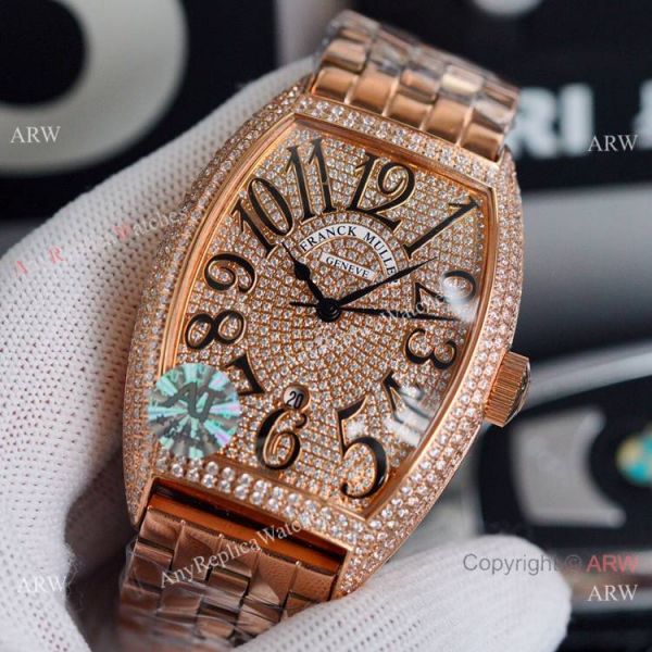 replica Copy Franck Muller Cintree Curvex Stainless Steel Diamond Face 43mm WATCHES 1