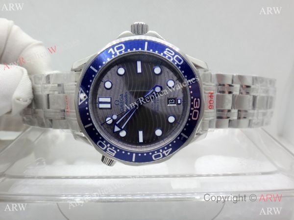 replica New Omega Seamaster Diver 300m Stainless Steel Case Blue Bezel WATCHES 1