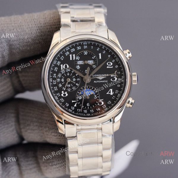 replica Swiss Quality Longines Master Moon Phase 40 Citizen Black Dial WATCHES 1