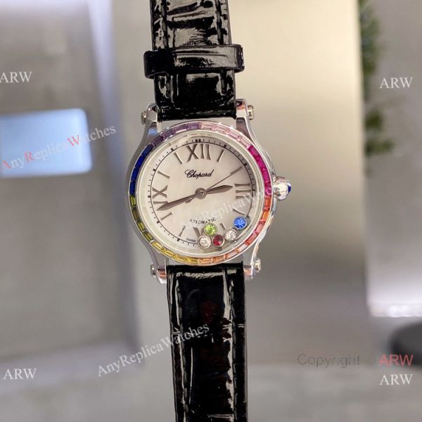 replica Chopard Happy Sport 30 Rainbow bezel 2-Tone Rose Gold WATCHES 1