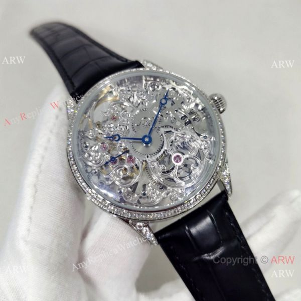 replica 2022 New IWC Portuguese FA Jones Edition Skeleton with Diamonds WATCHES 1