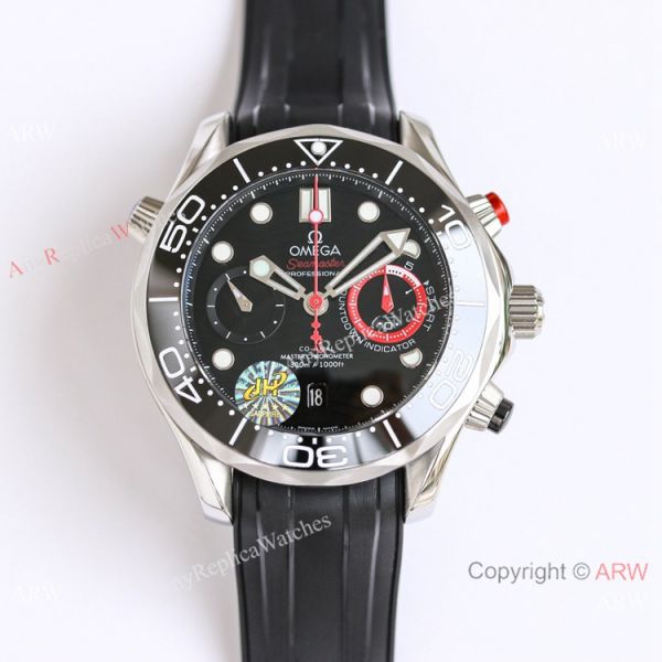 replica Swiss 9900 Omega Seamaster Diver 300m Americas Cup 44mm Black Ceramic Bezel WATCHES 1