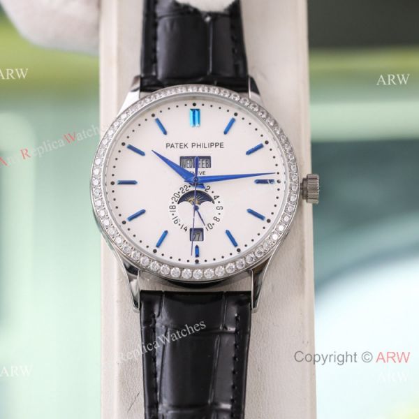 replica Swiss Quality Copy Patek Philippe Annual Calendar Calatrava Citizen Blue Moon Dial WATCHES 1