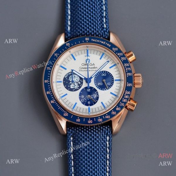 replica 2021 New Omega Snoopy 50th anniversary Rose Gold White Dial WATCHES 1