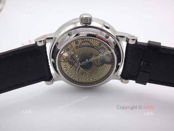 Clone IWC Tourbillon Men IWC Portuguese Black Face Black Leather Strap WATCHES 2