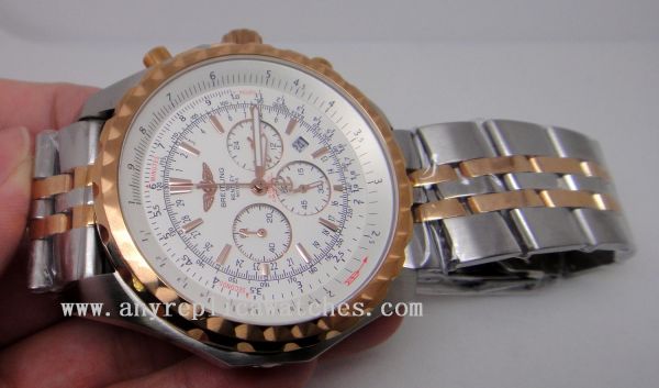 Breitling For Bentley Motors White Face 2-Tone WATCHES 2