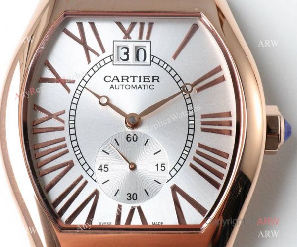 Swiss Grade Cartier Tortue de Silver Roman Dial WATCHES 2