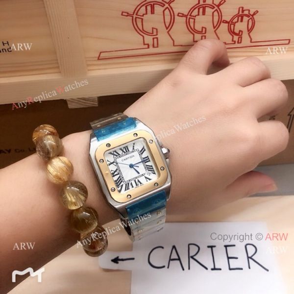 Copy Cartier Santos Mens Stainless Steel or Two Tone WATCHES 2