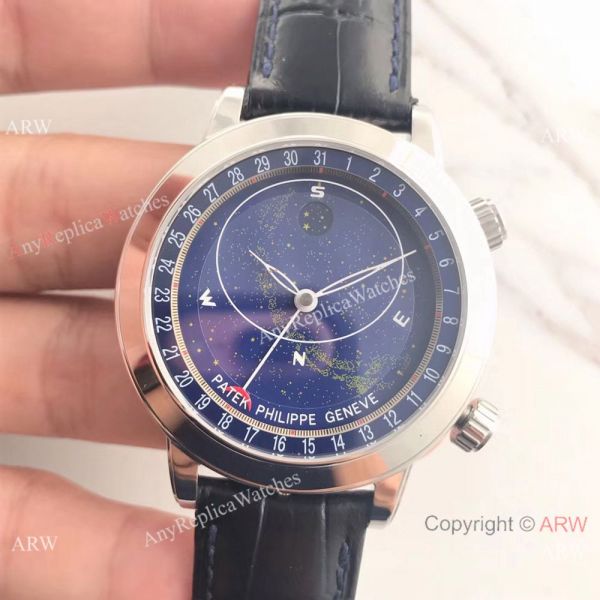 Swiss Patek Philippe 6102P Sky Moon Celestial Stainless Steel WATCHES 2
