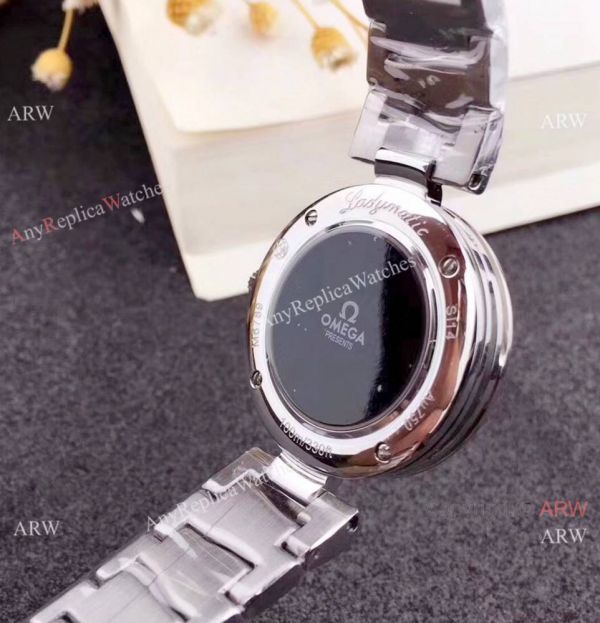 Copy Omega De Ville Ladymatic Women SS White MOP Face 34mm WATCHES 2