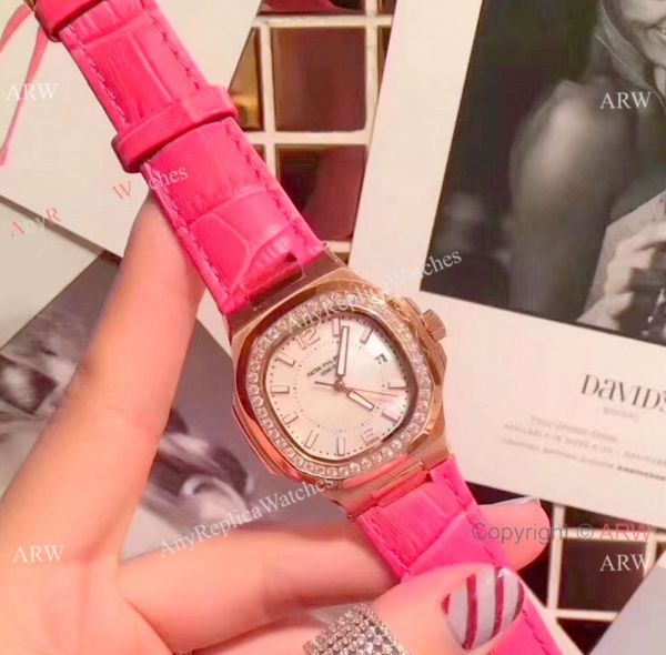 Best Quality Patek Philippe Nautilus Womens Rose Gold Diamond WATCHES 2