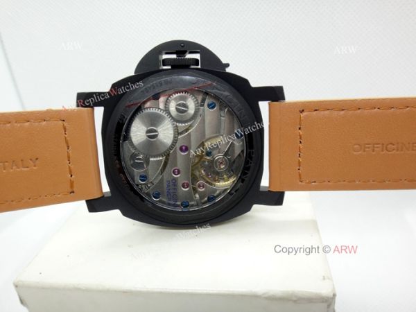 Panerai Luminor Black Dial Brown Leather Strap W Panerai Luminor Base Logo WATCHES 2