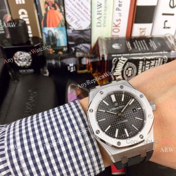 Audemars Piguet Royal Oak Fake es 43mm SS Black Rubber Bracelet WATCHES 2