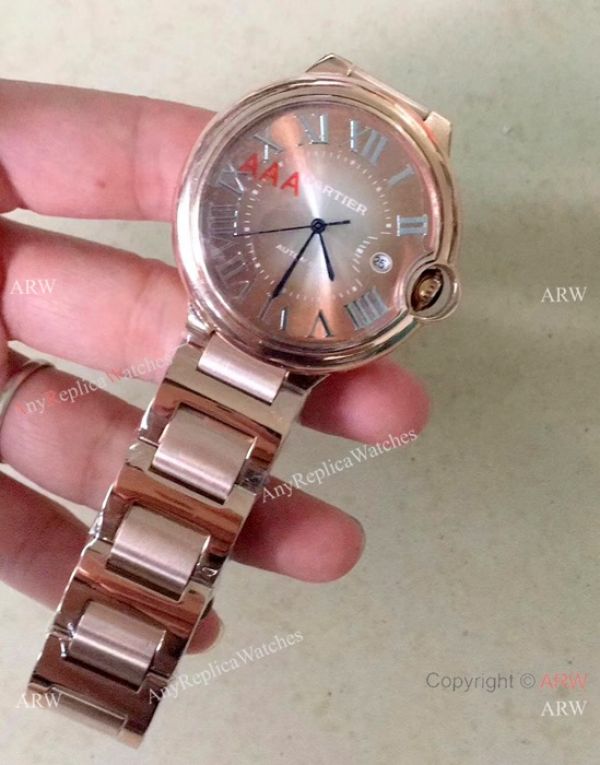 Fake Ballon Bleu De Cartier Automatic es Rose Gold 42mm WATCHES 2