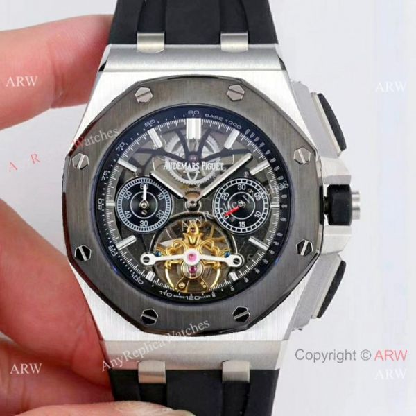 Audemars Piguet Royal Oak offshore Solid Black Fake AP Skeleton WATCHES 2