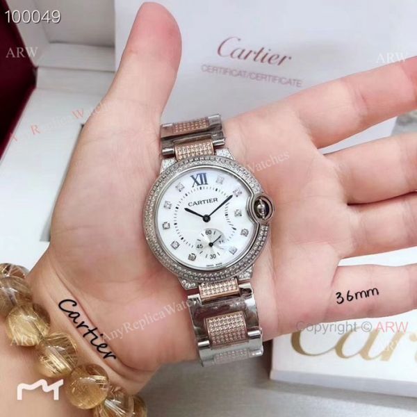 Fake Cartier Ballon Bleu Ice Out es 33mm Stainless steel Roman Dial WATCHES 2