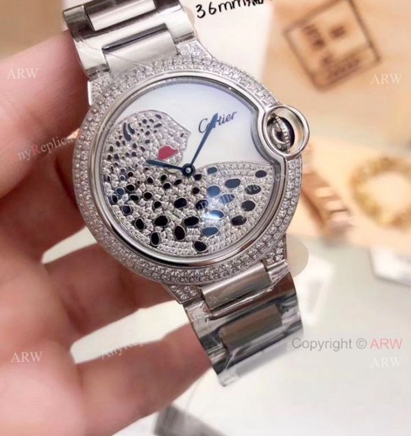 Best Cartier Ballon Bleu Mens Diamond Two Tone WATCHES 2