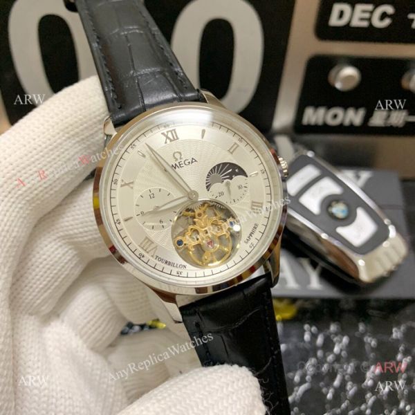 New Omega Complications Moon Phase SS Black Dial es 42mm WATCHES 2
